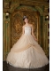 Champagne Ball Gown Strapless Floor-length Appliques Tulle Quinceanera Dress