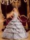 Gray Ball Gown Halter Floor-length Taffeta Appliques Quinceanera Dress