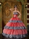 Luxurious Ball Gown Sweetheart Floor-length Zebra Ruffles Quinceanera Dress