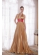 Popular Empire Halter Brush Train Elastic Woven Satin Rhinestones Prom Dress