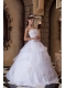 Pretty Ball Gown Strapless Floor-length Appliques Satin and Organza White Quinceanera Dress