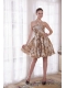 Sexy A-Line / Princess Halter Knee-length Print Beading Prom / Cocktail Dress