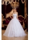 White A-line / Princess Sweetheart Floor-length Appliques Tulle Quinceanera Dress