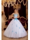 White A-line / Princess Sweetheart Floor-length Tulle Appliques Quinceanera Dress