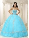Sweetheart Appliques and Beaded Decorate Quinceanera Dress