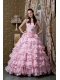 Quinceanea Dress A-line One Shoulder Floor-length Elastic Woven Satin Beading Ruffled Layers