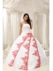 Quinceanera Dress Beautiful Embroidery White Ball Gown For Formal Evening Taffeta and Organza