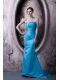 Prom Dress Strapless Brush Train Elastic Woven Satin