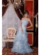 Prom / Evening Dress Baby Blue Mermaid Strapless Floor-length Organza Belt and Ruffles