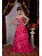 Prom / Evening Dress Fuchsia Empire Sweetheart Brush Train Taffeta and Tulle Beading