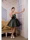 Prom / Homecoming Dress Black A-line / Pricess Sweetheart Mini-length Tulle Hand Made Flower