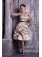 Prom Dress A-line Halter Knee-length Taffeta Pick-ups