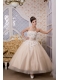 Prom Dress Beautiful A-line Strapless Ankle-length Tulle Appliques
