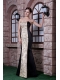 Prom Dress Black and Champagne Mermaid Strapless Floor-length Embroidery Taffeta