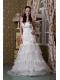 Prom Dress Fashionable A-line Swetheart Brush Train Taffeta and Lace Ruffled Layers