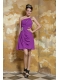 Prom Dress Lavender Empire One Shoulder Mini-length Chiffon Beading