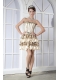 Prom Dress Light Yellow Column Sweetheart Mini-length Taffeta Beading