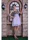 Prom Dress Lilac A-line Spaghetti Straps Knee-length Beading Chiffon