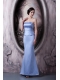 Prom Dress Lilac Mermaid Strapless Ankle-length Satin Ruch