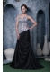 Prom Dress Sliver and Black A-line Sweetheart Brush Train Elastic Woven Satin Beading Prom Dress Sliver and Black A-line Sweetheart Brush Train Elastic Woven Satin Beading