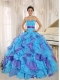 Quinceanera Dress Stylish Multi-color Sweetheart Ruffles With Appliques