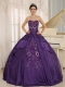 Quinceanera Dress With Sweetheart In 2013 Eggplant Purple Embroidery