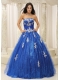 Quinceanera Dress With Appliques Paillette Over Skirt Tulle