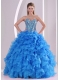 2013 Popular Quinceanera Dresses With Ruffles and Beaded Decorate Sweetheart