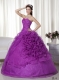 Cheap Ball Gown Sweetheart Floor-length With Organza Beading and Ruch Quinceanera Dress In 2013