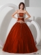 Elegant Ball Gown Strapless Taffeta and Tulle Appliques and Beading Quinceanera Dress Elegant Ball Gown Strapless Taffeta and Tulle Appliques and Beading Quinceanera Dress