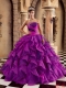Elegant Multi-color Ball Gown Strapless Floor-length Organza Ruffles Quinceanera Dress