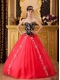 Elegant Red A-line / Princess Sweetheart Quinceanera Dress with Tulle Beading
