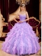 Quinceanera Dress In Lavender Ball Gown With Sweetheart Floor-length Organza Beading In 2013
