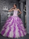 Sweet Colorful Quinceanera Dress With Sweetheart And Appliques Made With Taffeta and Organza