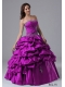 2014 Ball Gown Fuchsia Strapless Cheap Quinceanera Dresses