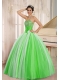 2014 Beautiful New Arrival Sweet-heart Multi-color Tulle Lace-up Quincanera Dress