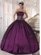 2014 Floor-length Ball Gown StraplessTaffeta Embroidery and Beading Discount Quinceanera Dresses