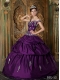 2014 Off The Shoulder Shimmering Ball Gown Lace-up Taffeta Appliques Beautiful Quinceanera Dress