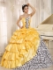 2014 Popular Floor-length Multi-color Pick-ups Strapless Taffeta Quinceanera Dress