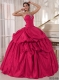 2014 Popular Hot Pink Ball Gown Sweetheart Floor-length Cheap Quinceanera Dresses