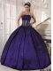 2014 Purple Sleeveless Embroidery Beautiful Quinceanera Dress For Military Ball