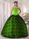 2014 Spring Green Lace-up Ball Gown Sweetheart Floor-length Cheap Quinceanera Dresses