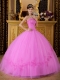 2014 Strapless Sweetheart elegant Pink Ball Gown Floor-length Beautiful Quinceanera Dress