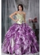 2014 Sweetheart Taffeta and Organza Beadings and Ruffles Ball Gown Colorful Zipper Spring Quinceannera Dresses