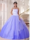 Affordable New Styles Ball Gown With Sweetheart Beading Quinceanera Dress in White and Blue
