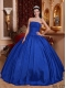 Affordable Sweet 16 Dresses In Blue Ball Gown Strapless With Taffeta Beading
