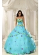 Baby Blue Ball Gown Taffeta Appliques Best Quinceanera Dresses