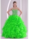 Ball Gown Ruffles and Beading 2013 winter Quinceanera Dresses with Lace up