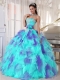 Ball Gown Sweetheart Organza 15th Birthday Dresses with Appliques