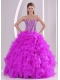 Ball Gown Sweetheart Ruffles and Beaded Decorate Pretty Quinceanera Dresses